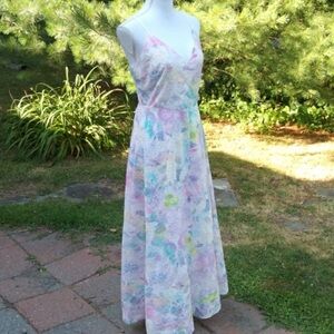 Adyson Parker Cotton Eyelet Embroidered Watercolor Maxi Dress size Large